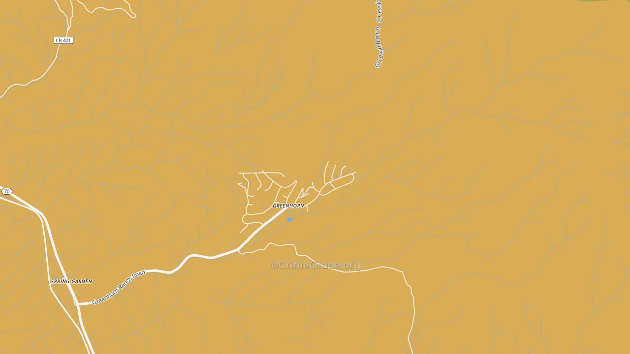 Greenhorn, CA Map of Burglary Rates