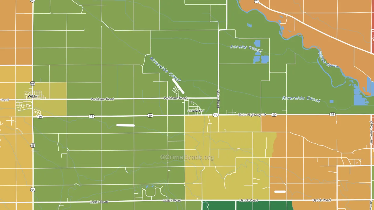 Greenleaf, ID Map of Burglary Rates
