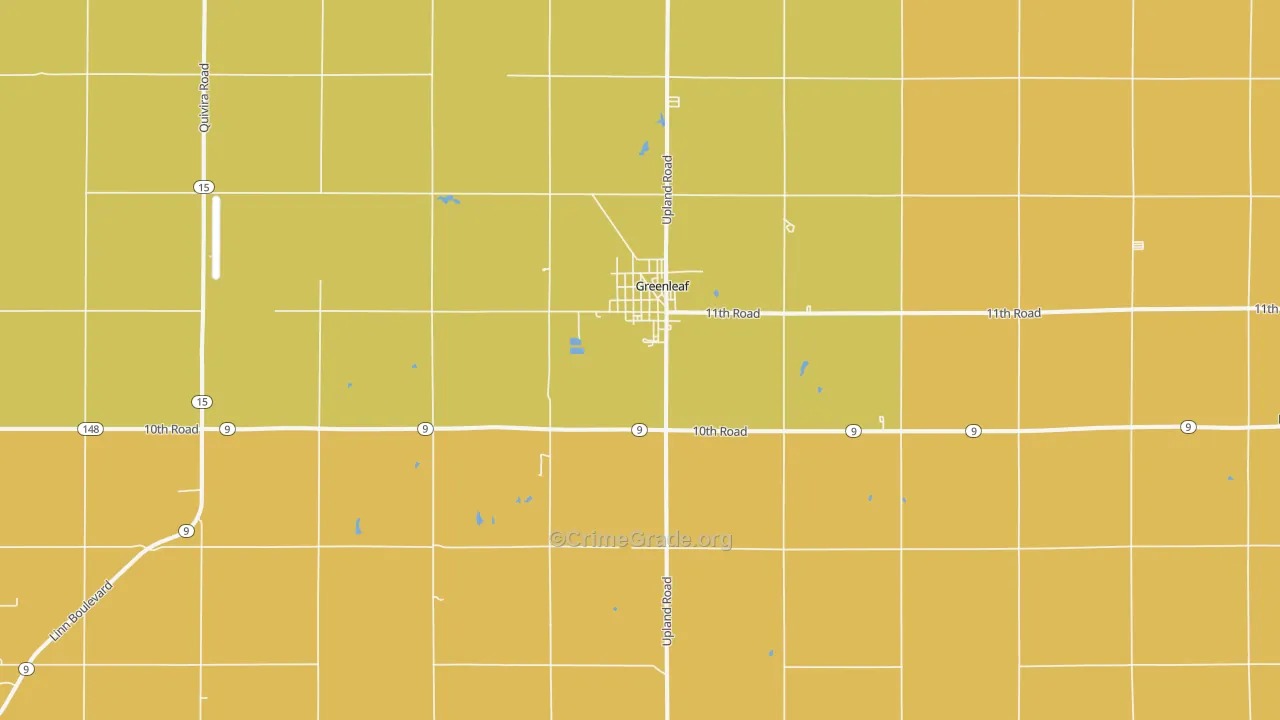 Greenleaf, KS Map of Burglary Rates