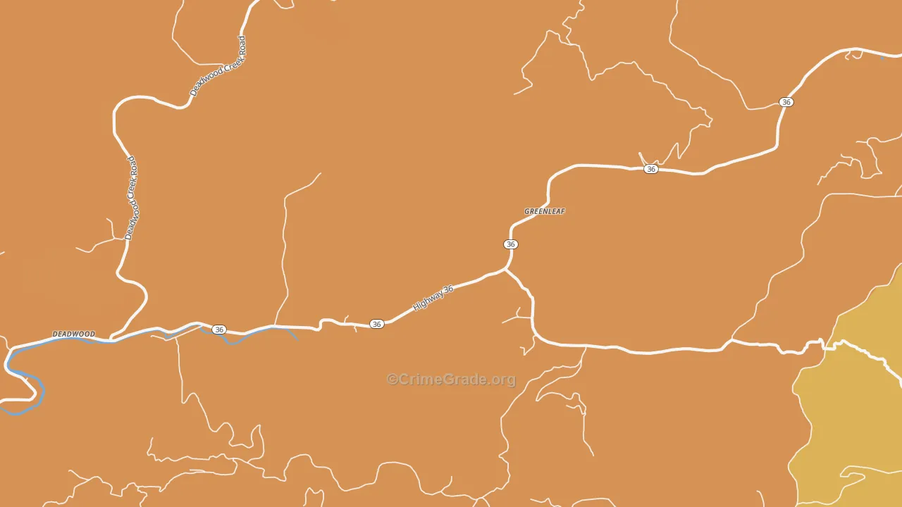 Greenleaf, OR Map of Burglary Rates
