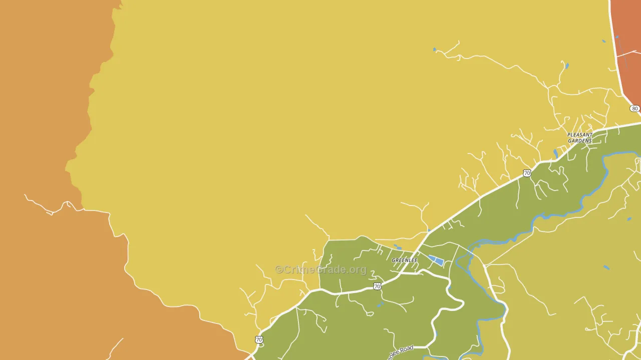Greenlee, NC Map of Burglary Rates