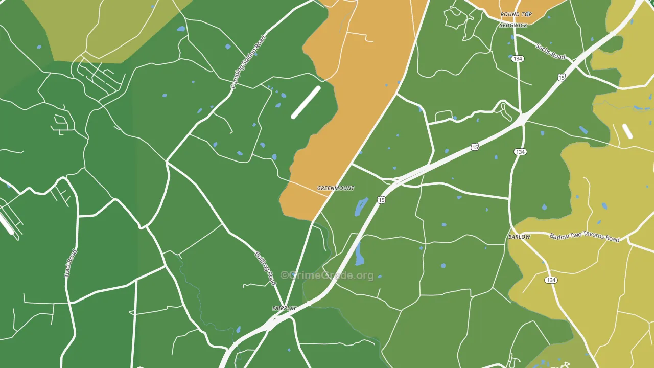 Greenmount, PA Map of Burglary Rates