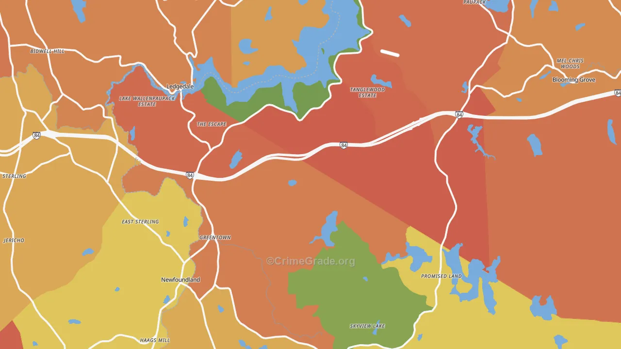 Greentown, PA Map of Burglary Rates