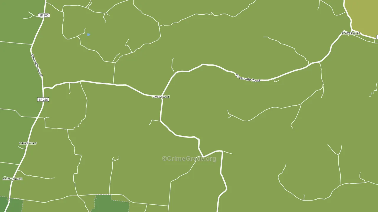 Greenvale, TN Map of Burglary Rates