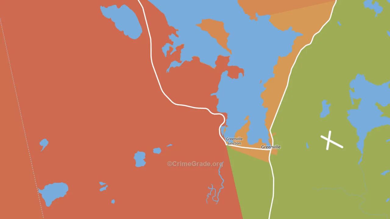 Greenville Junction, ME Map of Burglary Rates