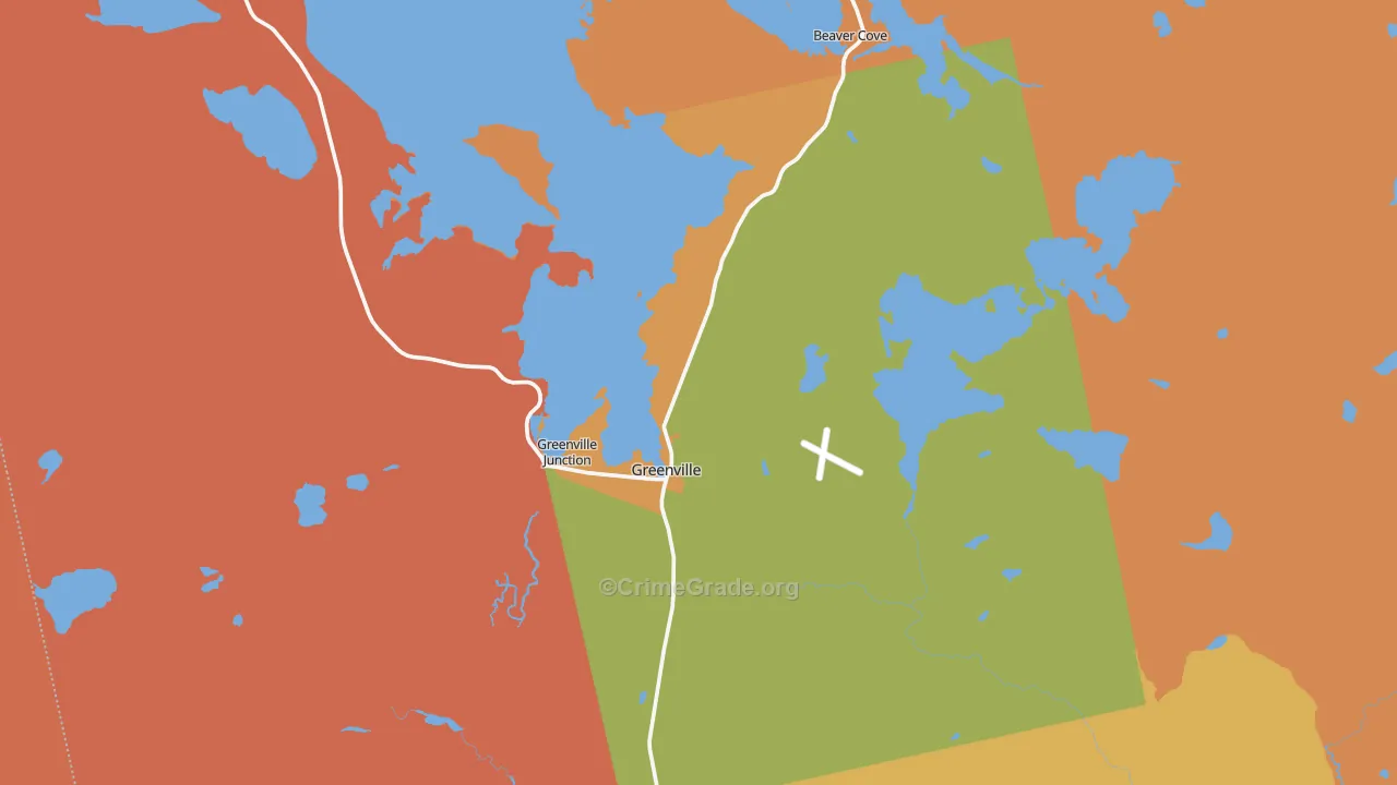 Greenville, ME Map of Burglary Rates
