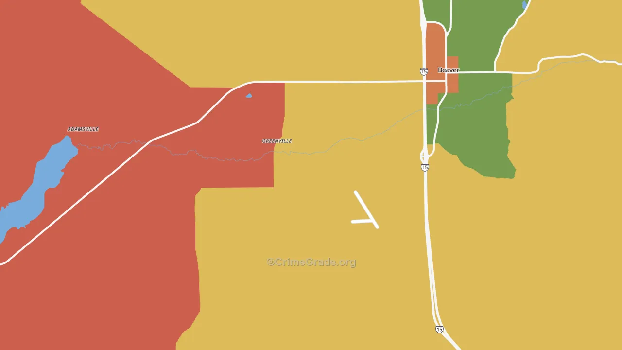 Greenville, UT Map of Burglary Rates