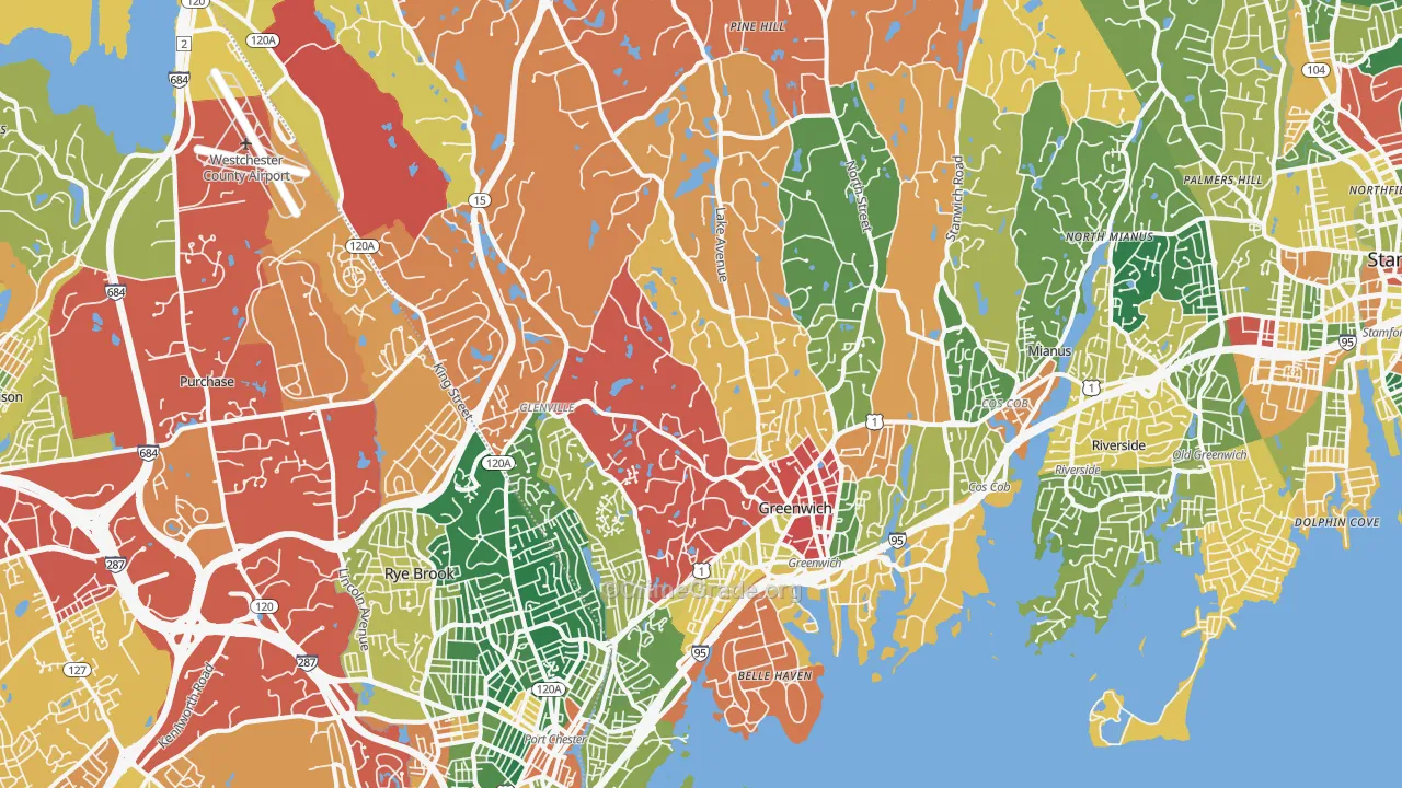 Greenwich, CT Map of Burglary Rates