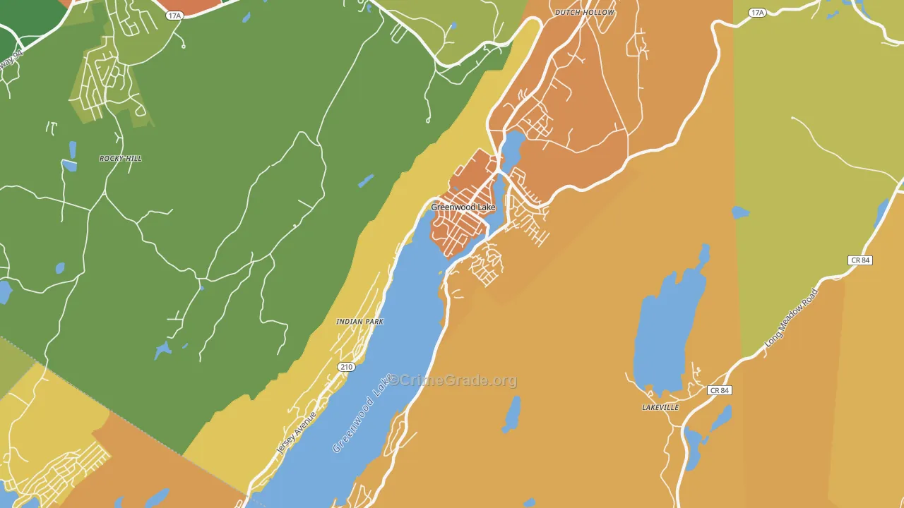 Greenwood Lake, NY Map of Burglary Rates