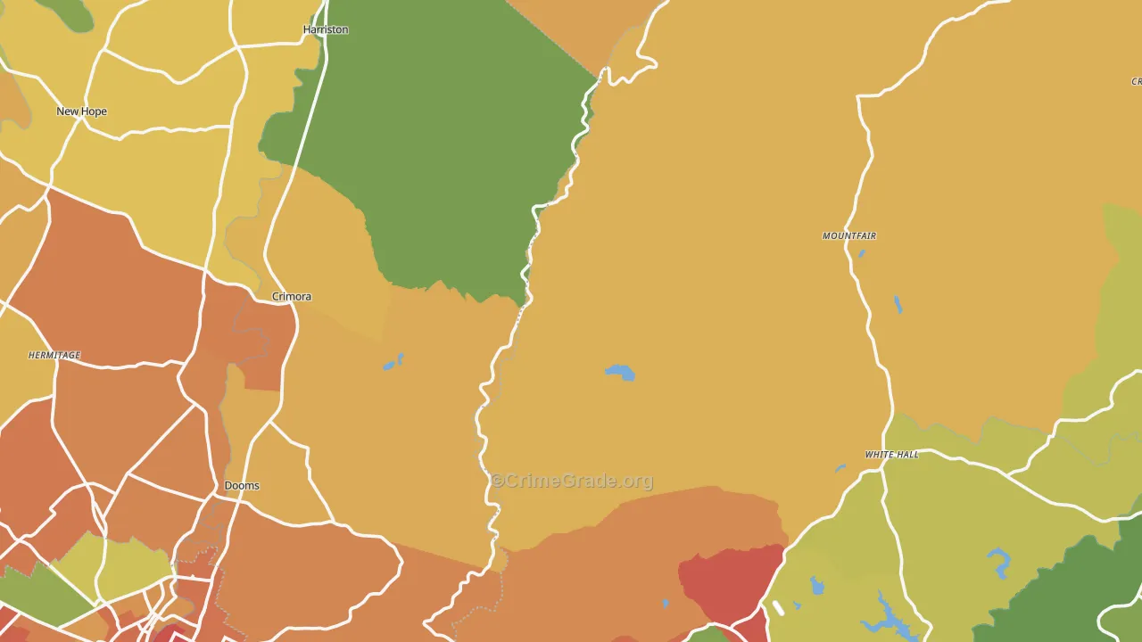 Greenwood, VA Map of Burglary Rates