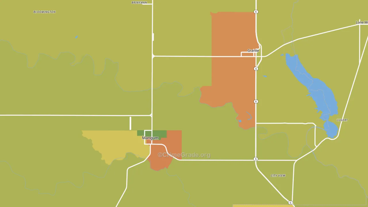 Greer County, OK Map of Burglary Rates