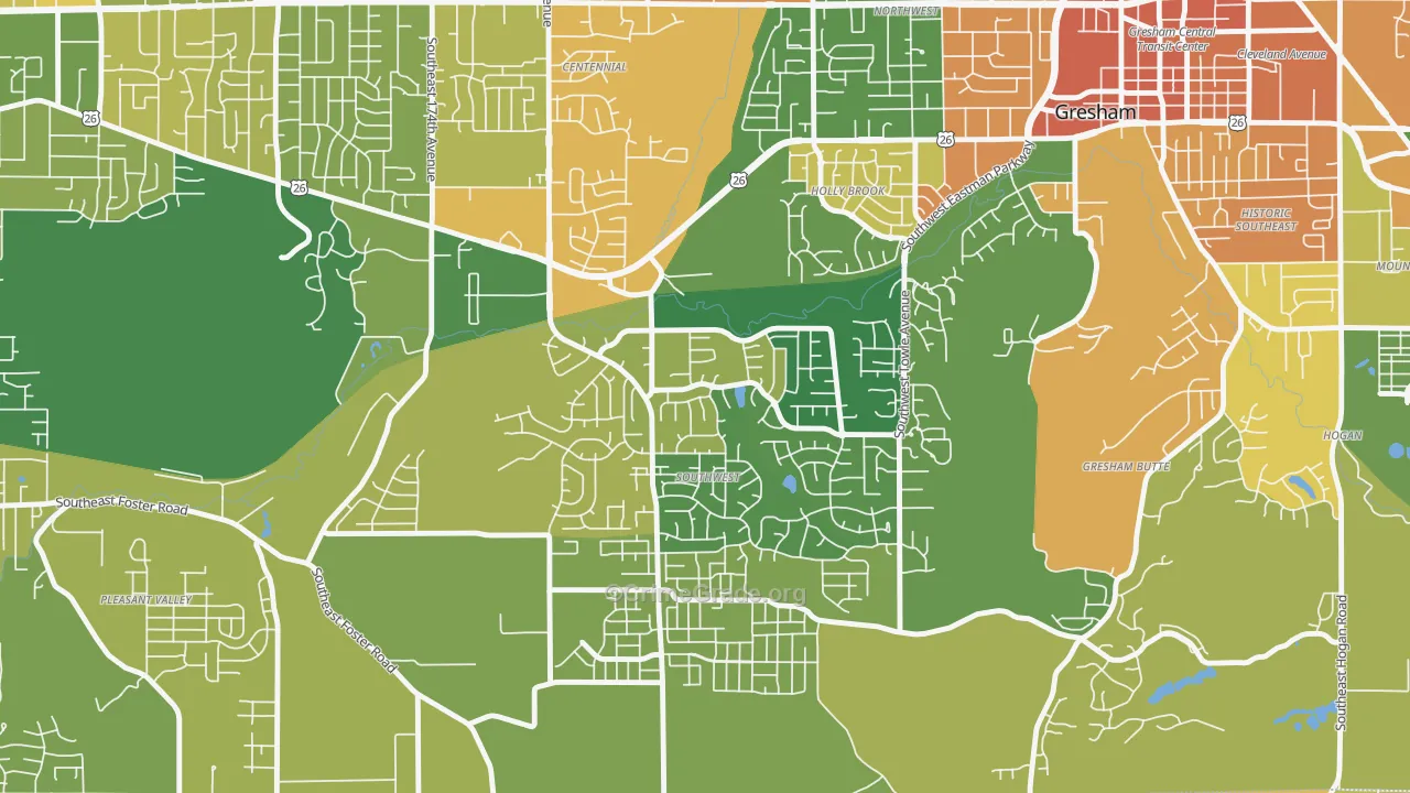 Gresham-Southwest, Gresham, OR Map of Burglary Rates