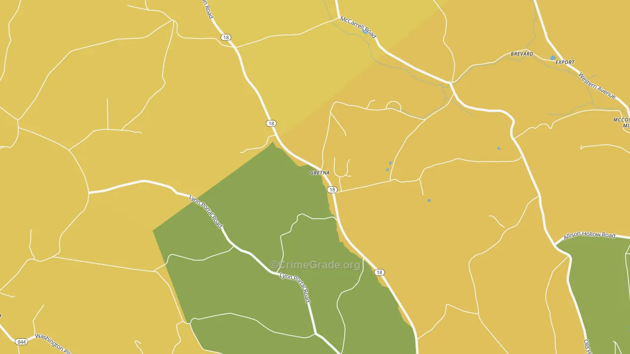 Gretna, PA Map of Burglary Rates