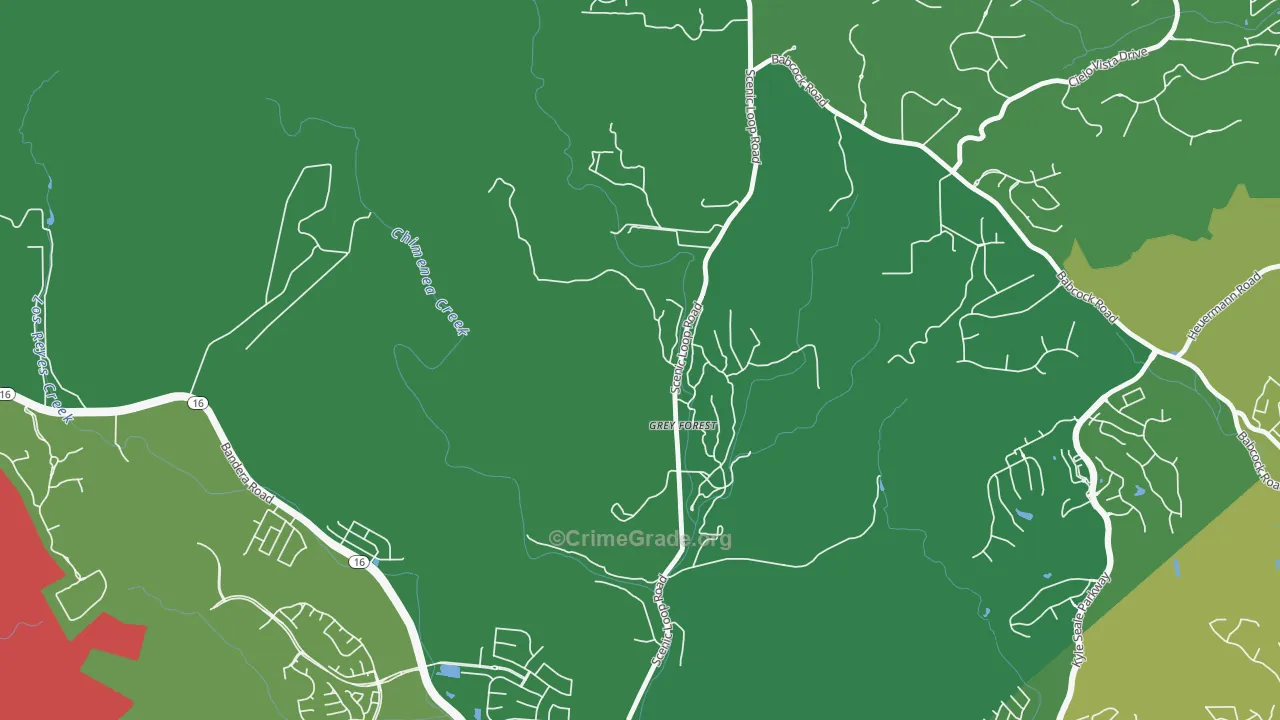 Grey Forest, TX Map of Burglary Rates