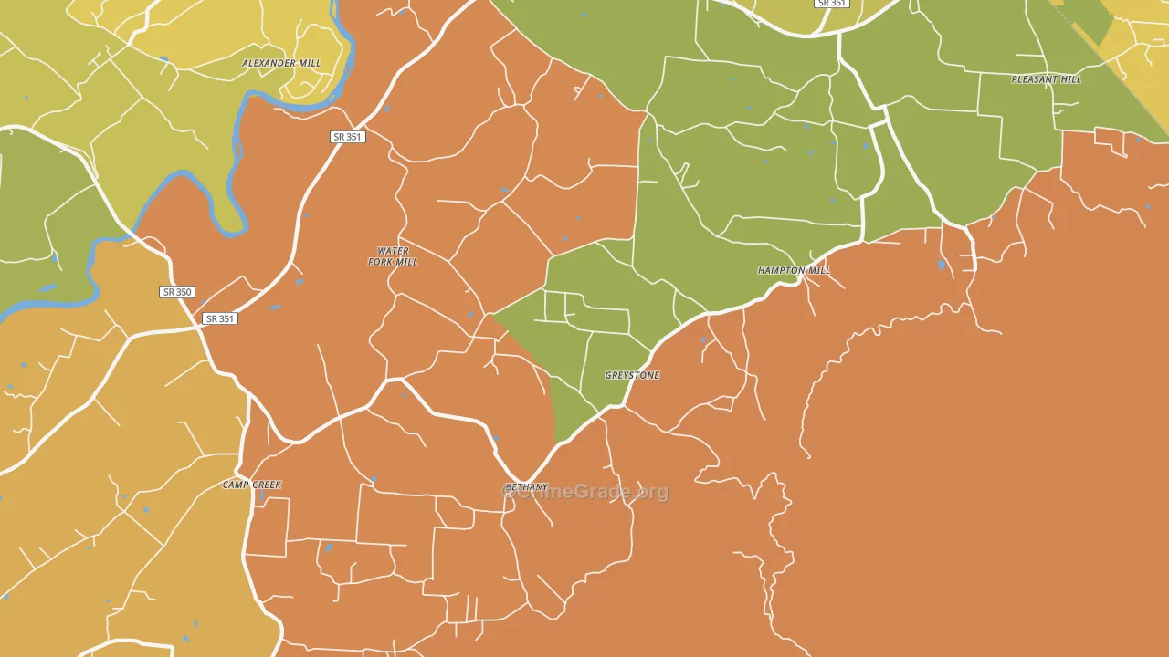 Greystone, TN Map of Burglary Rates