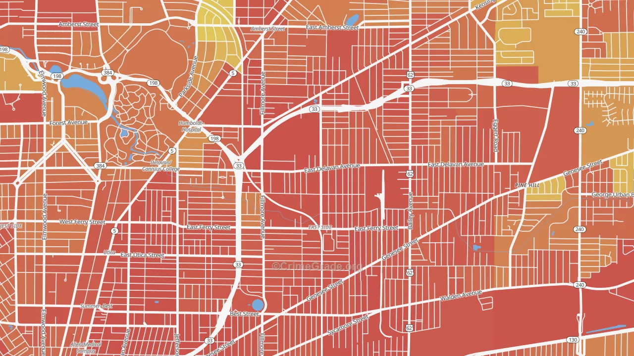 Grider, Buffalo, NY Map of Burglary Rates