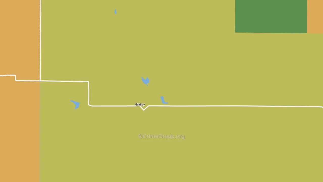 Gridley, KS Map of Burglary Rates