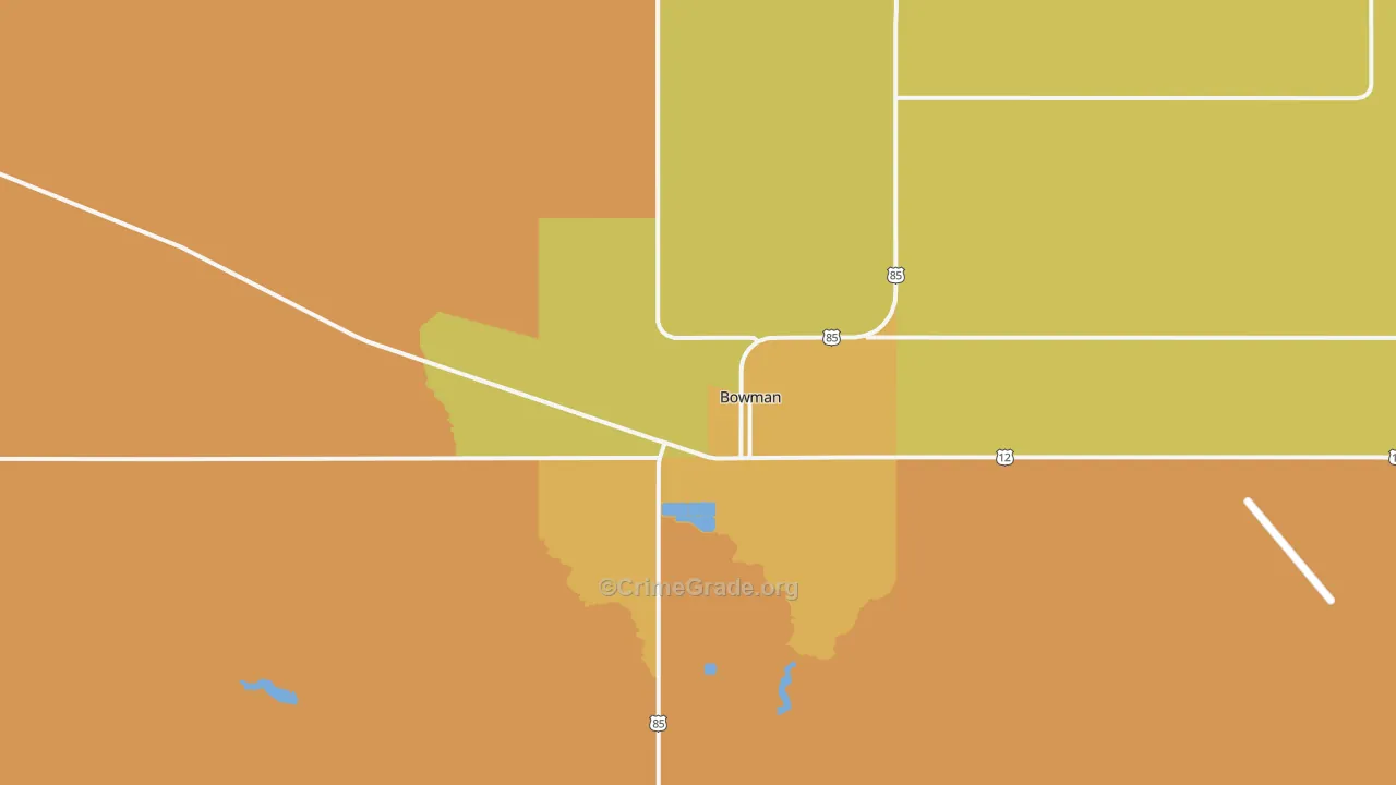 Griffin, ND Map of Burglary Rates