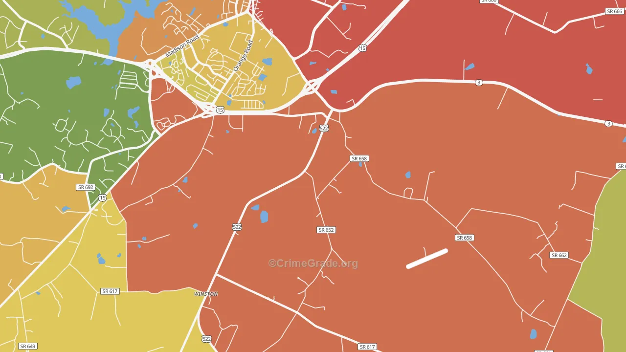 Griffinsburg, VA Map of Burglary Rates