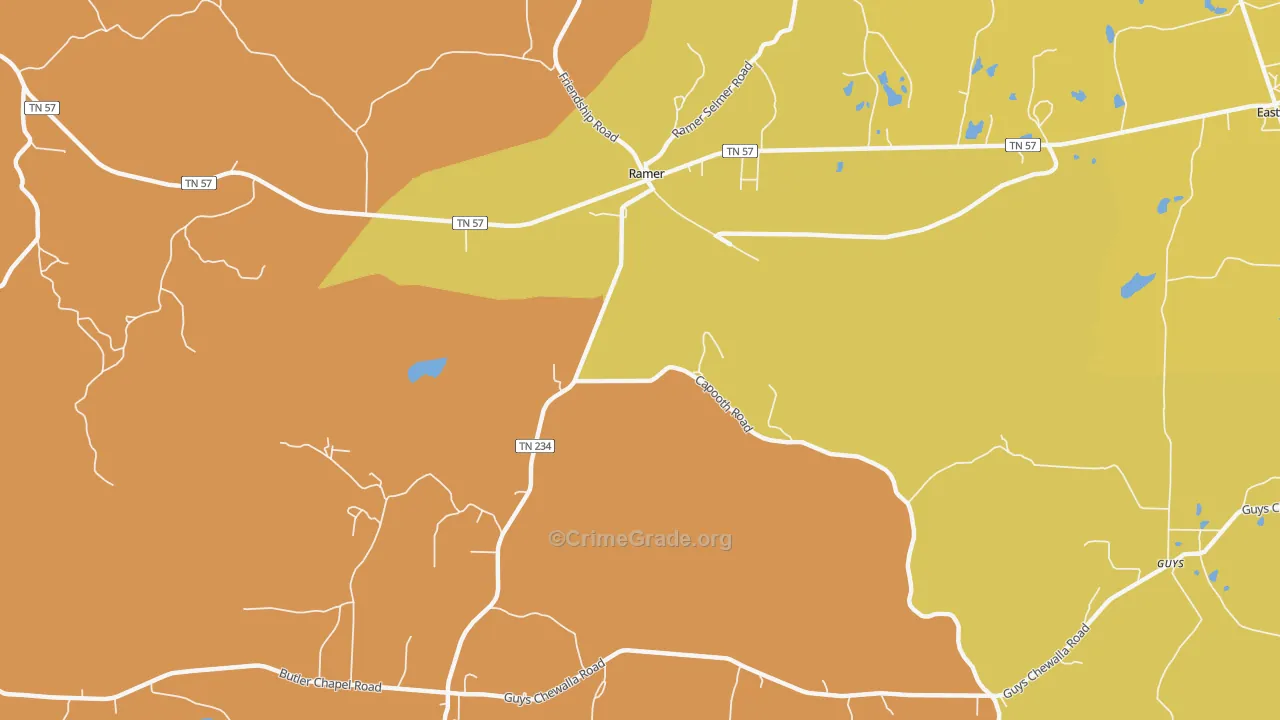 Griffith, TN Map of Burglary Rates