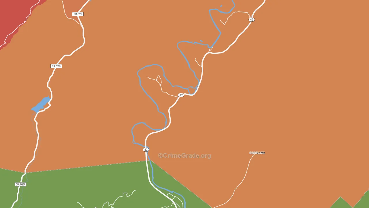 Griffith, VA Map of Burglary Rates