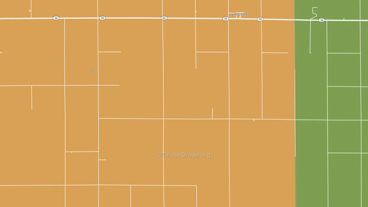 Grigston, KS Map of Burglary Rates