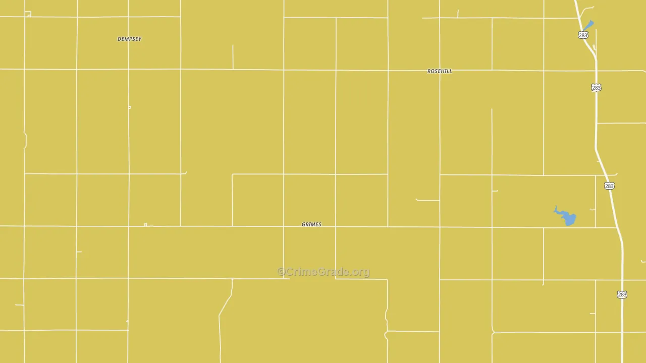 Grimes, OK Map of Burglary Rates
