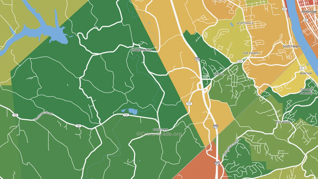 Gringo, PA Map of Burglary Rates