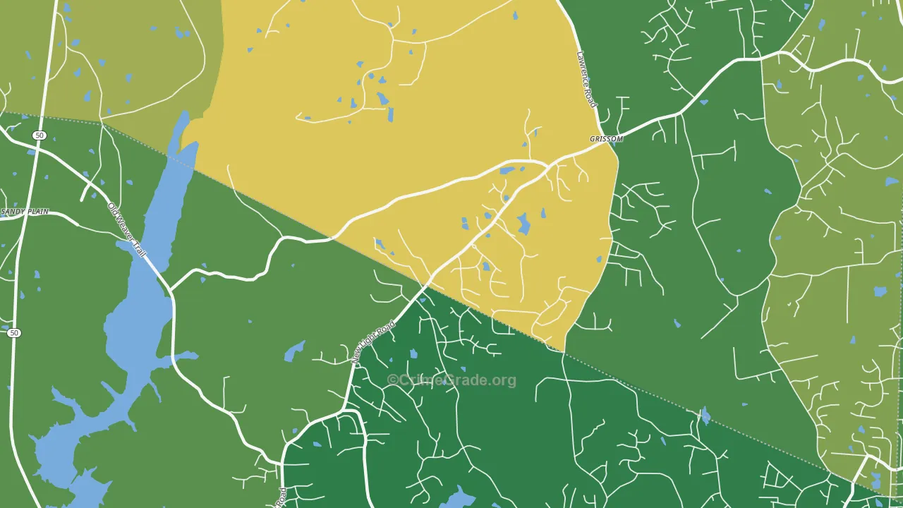Grissom, NC Map of Burglary Rates