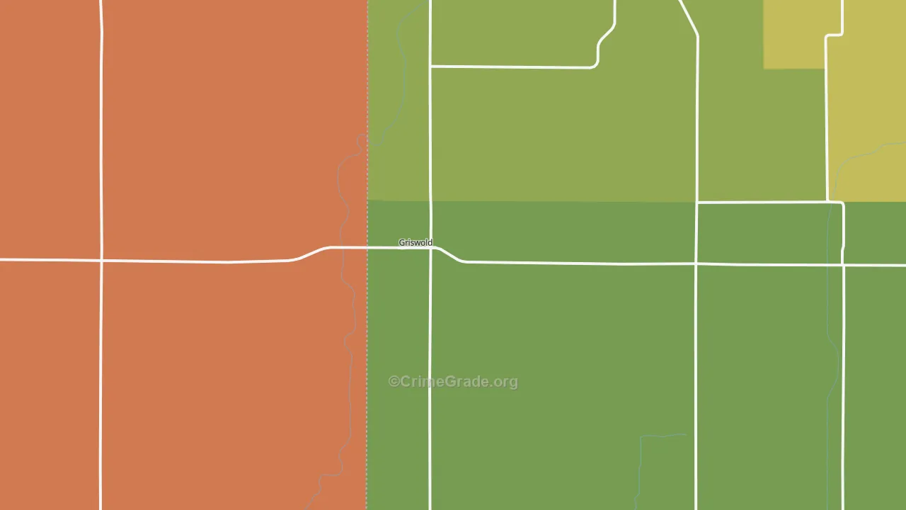 Griswold, IA Map of Burglary Rates