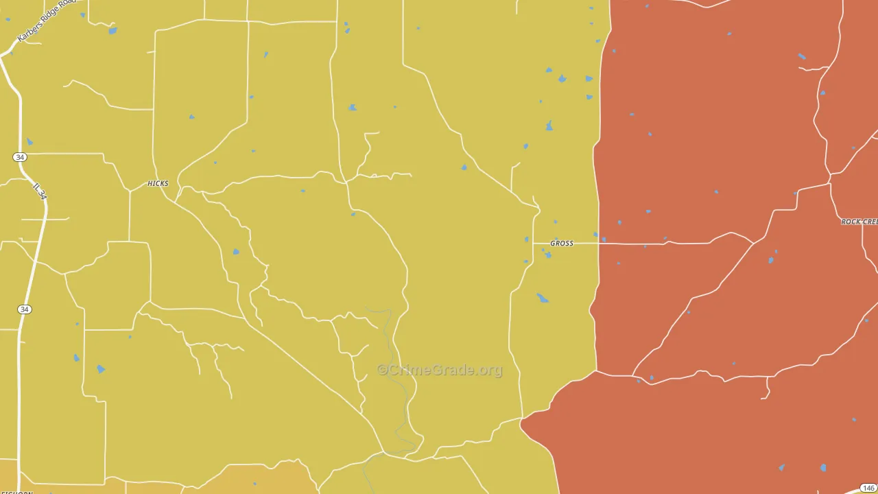 Gross, IL Map of Burglary Rates