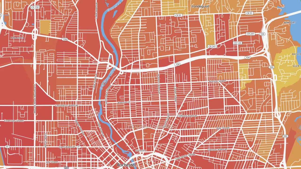 Group 14621, Rochester, NY Map of Burglary Rates