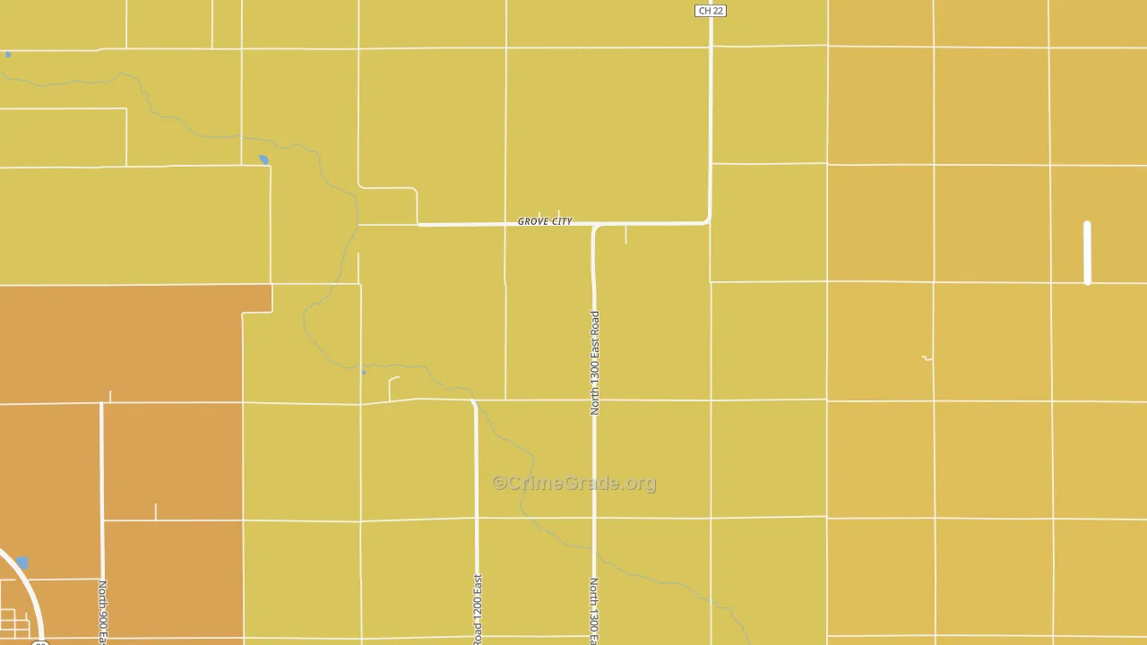 Grove City, IL Map of Burglary Rates