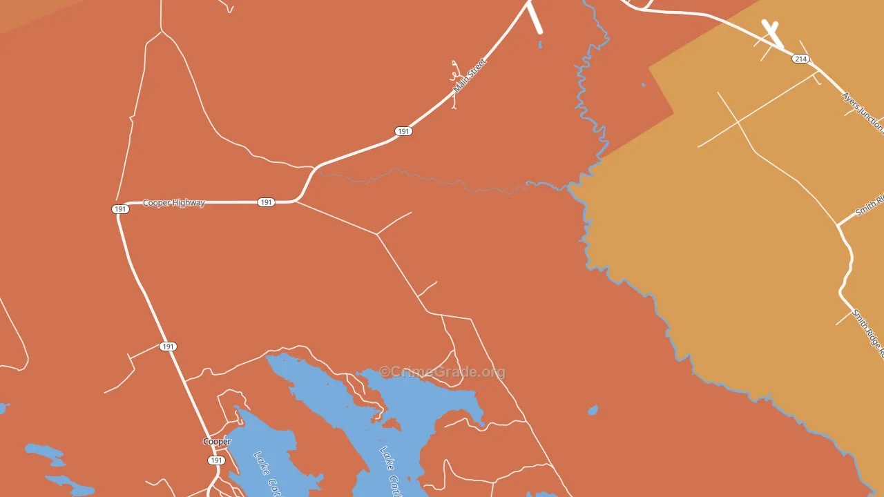 Grove, ME Map of Burglary Rates