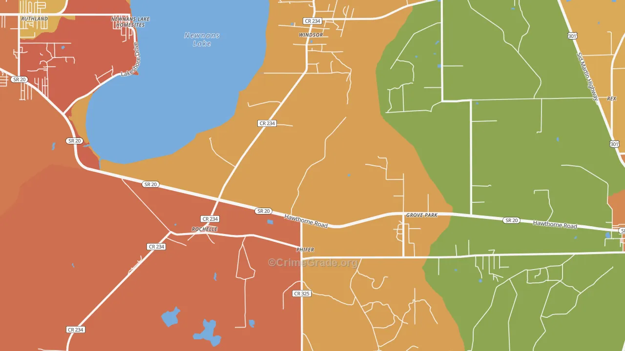 Grove Park, FL Map of Burglary Rates
