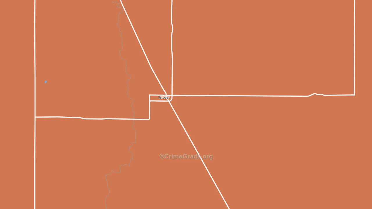 Grover, CO Map of Burglary Rates
