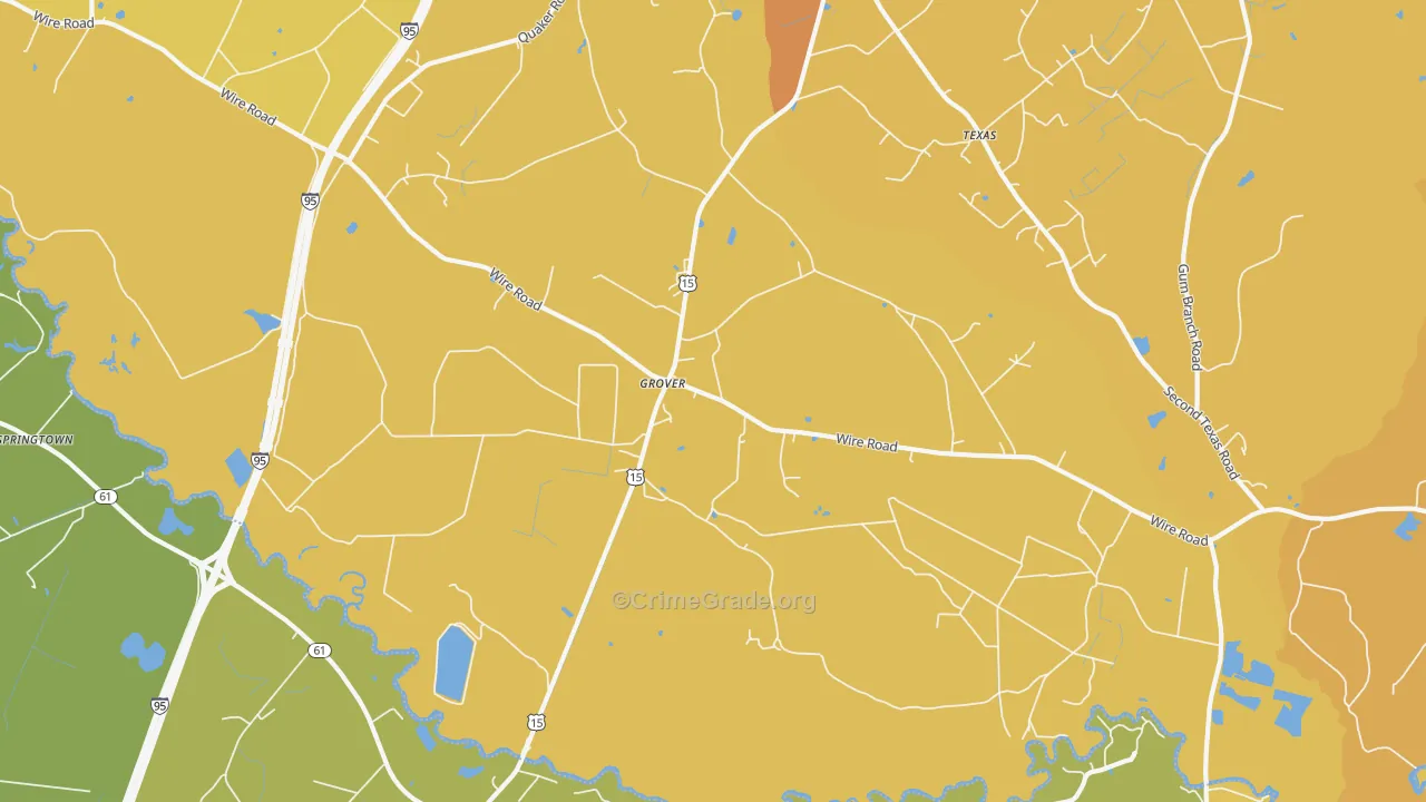 Grover, SC Map of Burglary Rates