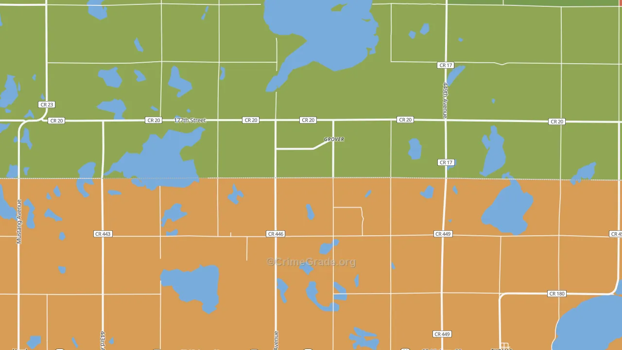 Grover, SD Map of Burglary Rates