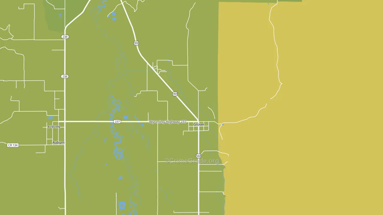 Grover, WY Map of Burglary Rates