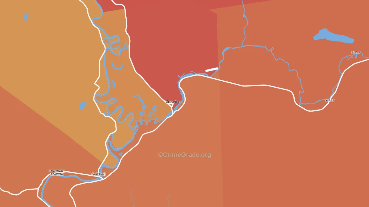 Groveton, NH Map of Burglary Rates