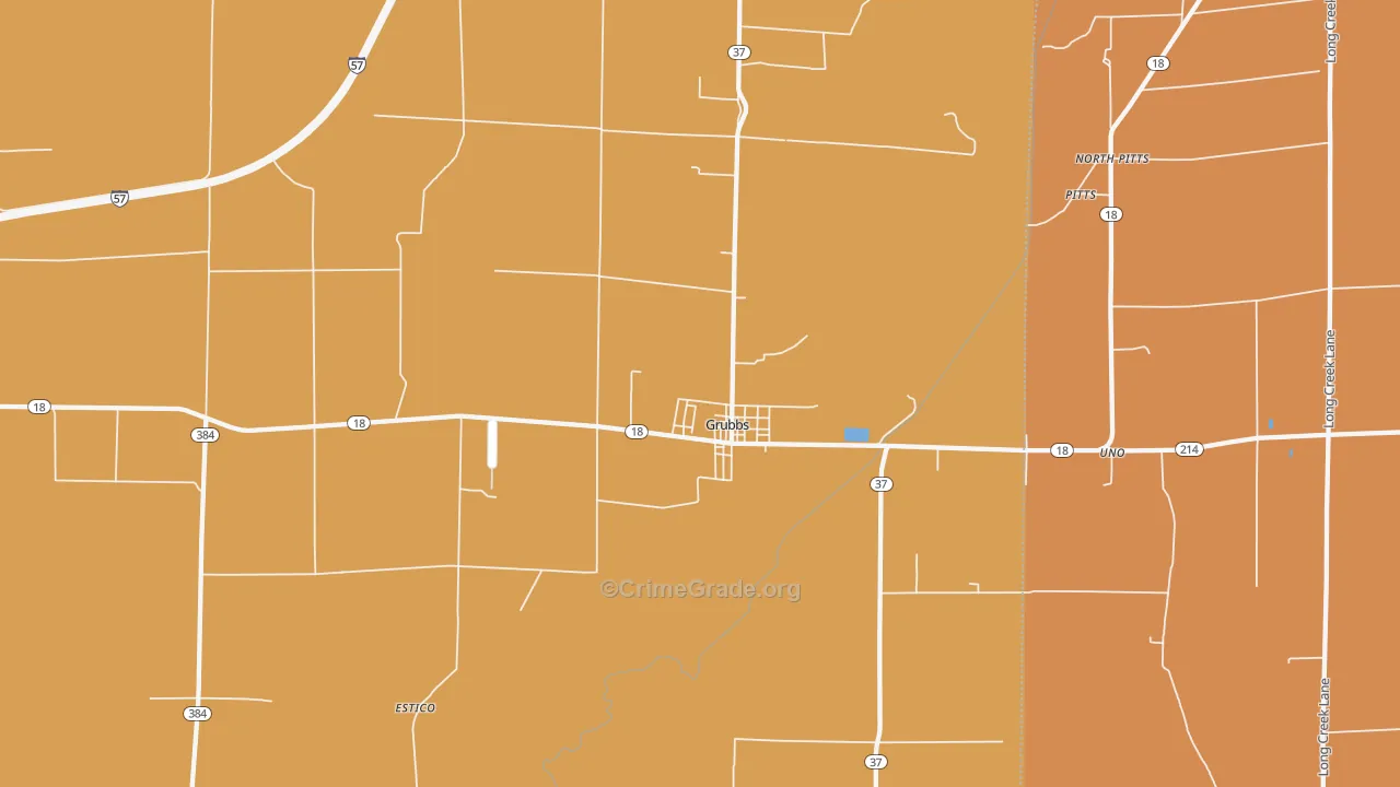 Grubbs, AR Map of Burglary Rates