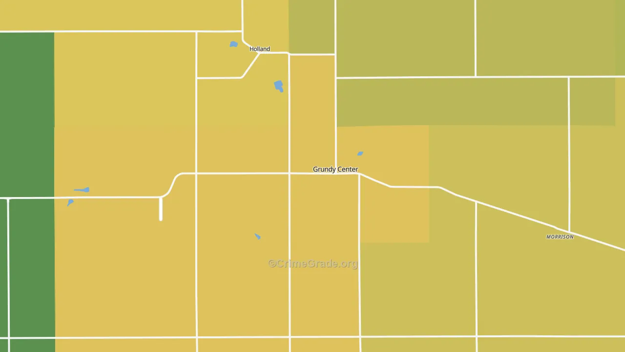 Grundy Center, IA Map of Burglary Rates