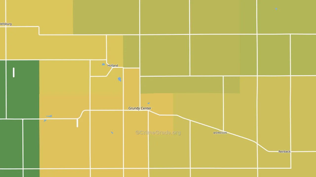 Grundy County, IA Map of Burglary Rates