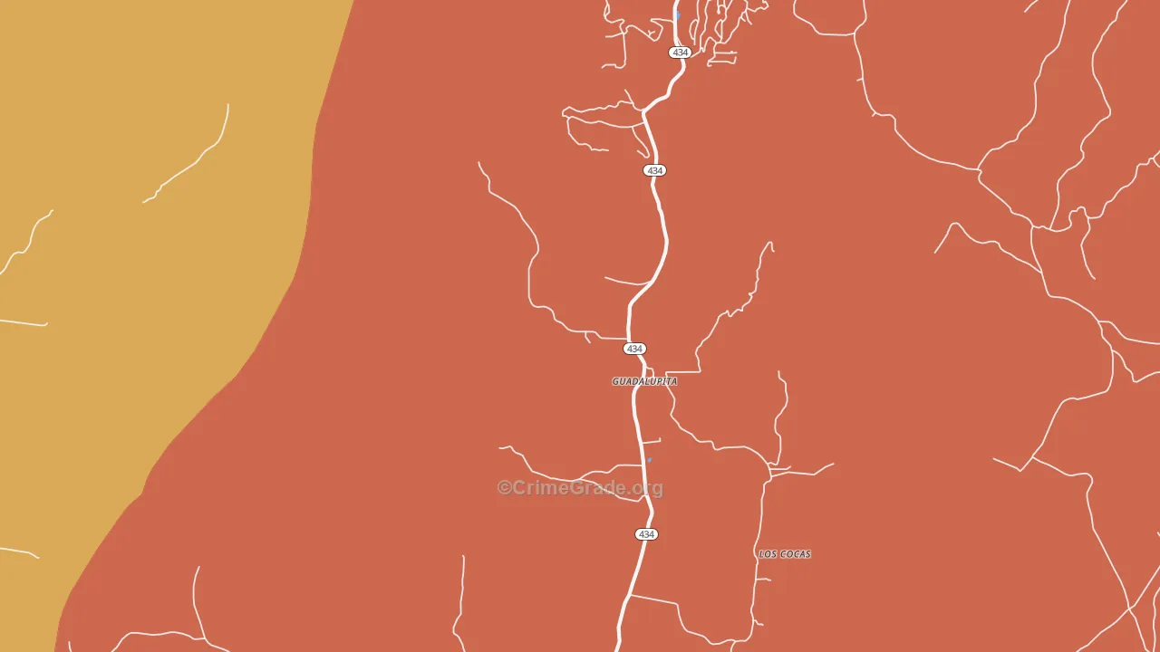 Guadalupita, NM Map of Burglary Rates