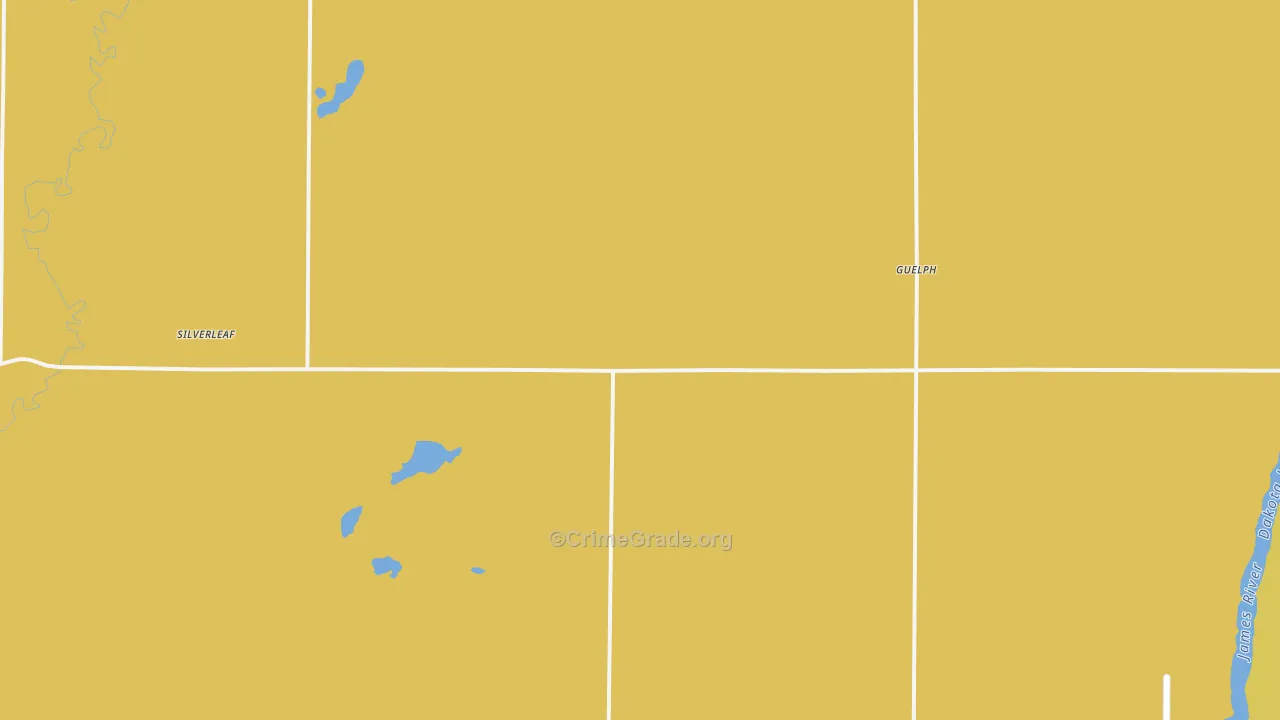 Guelph, ND Map of Burglary Rates