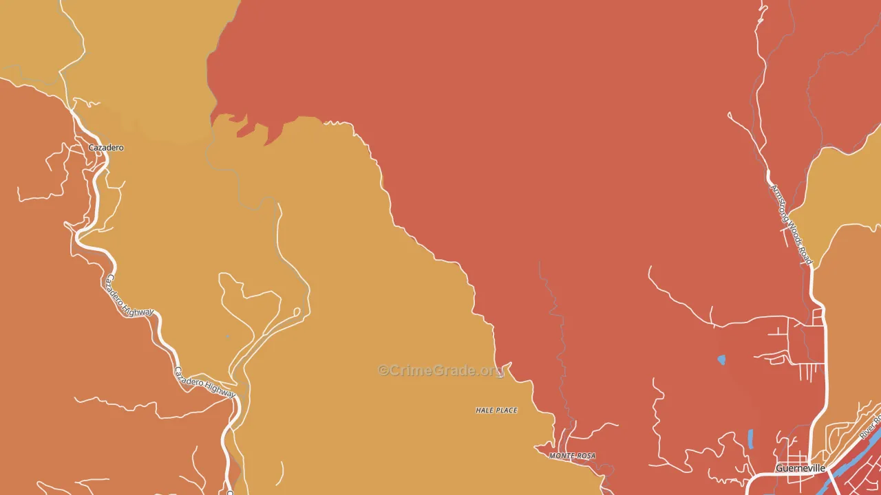 Guernewood Park, CA Map of Burglary Rates