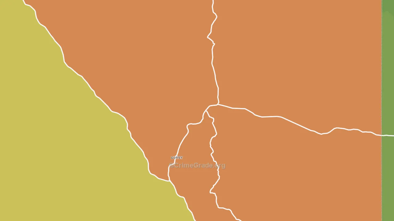 Guffey, CO Map of Burglary Rates