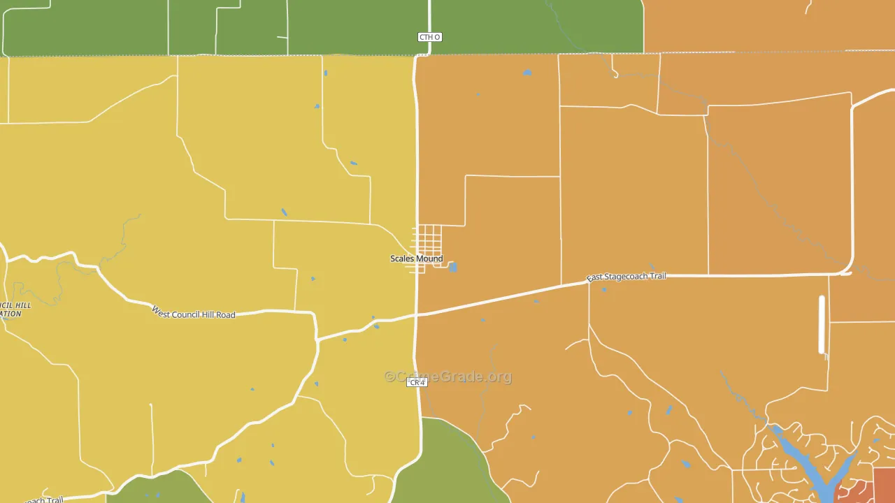 Guilford, IL Map of Burglary Rates