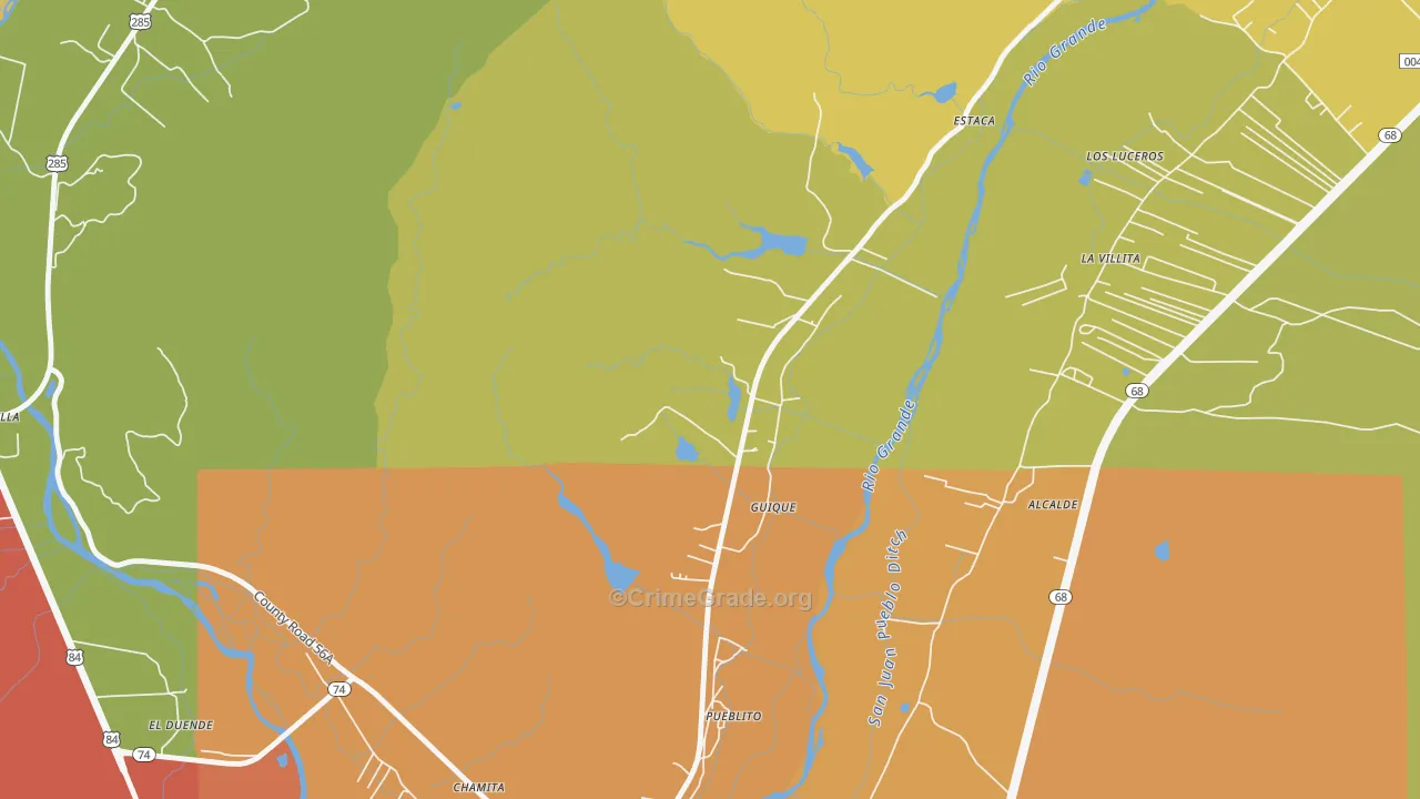 Guique, NM Map of Burglary Rates