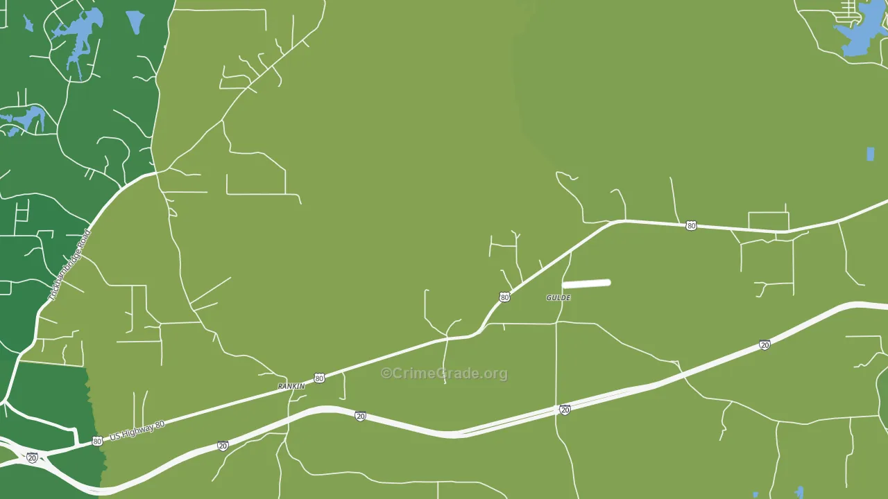 Gulde, MS Map of Burglary Rates